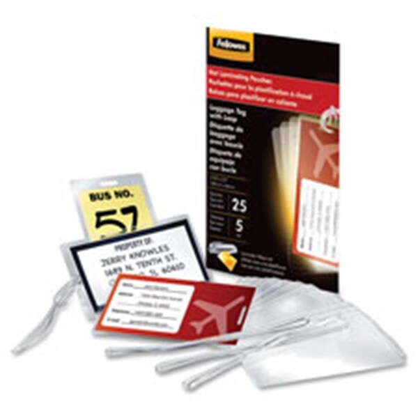 Fellowes Laminating Pouches-Lgge.Tag with Loop-2.25 in. x 4.25 in., 50PK FEL52034 - main